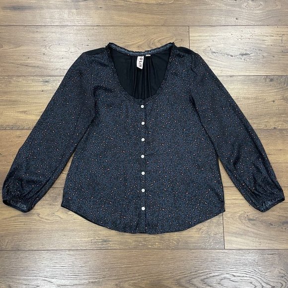Anthropologie Dolan Top Women Small Left Coast Marilyn Button Down Leopard Print - Picture 1 of 12